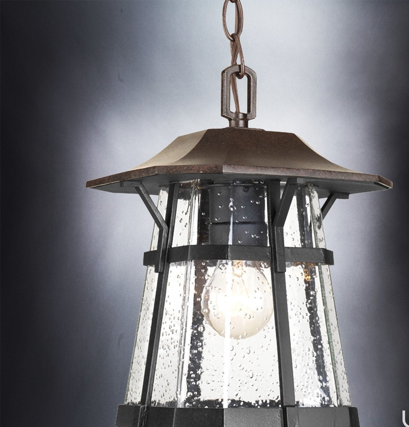 Rustic Outdoor Pendant Light 12.375"H Coffee Bronze | Faylight