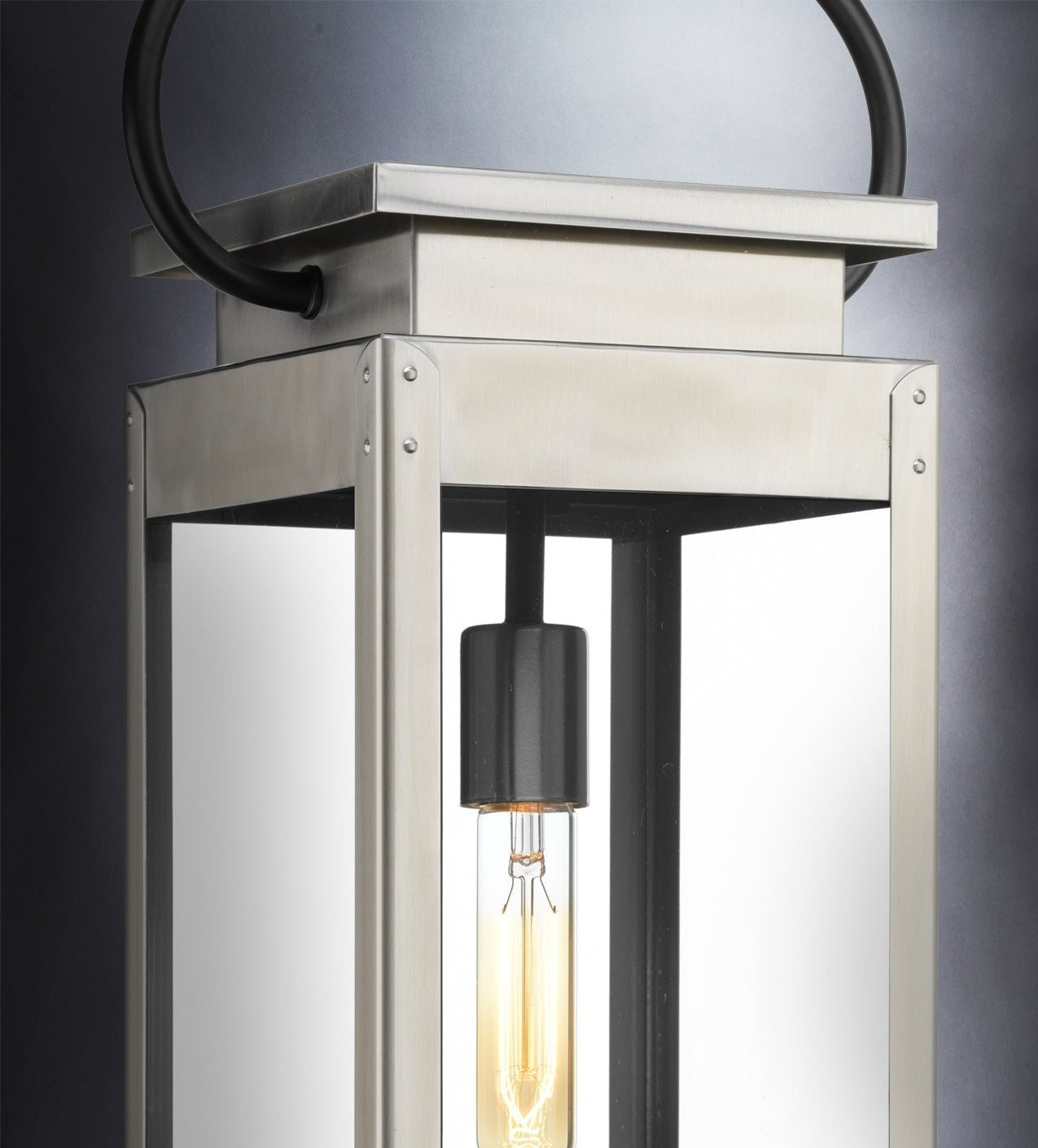Modern Farmhouse Outdoor Pendant 27-3/8"H Stainless Steel Nautical Lantern Damp Location | Faylight
