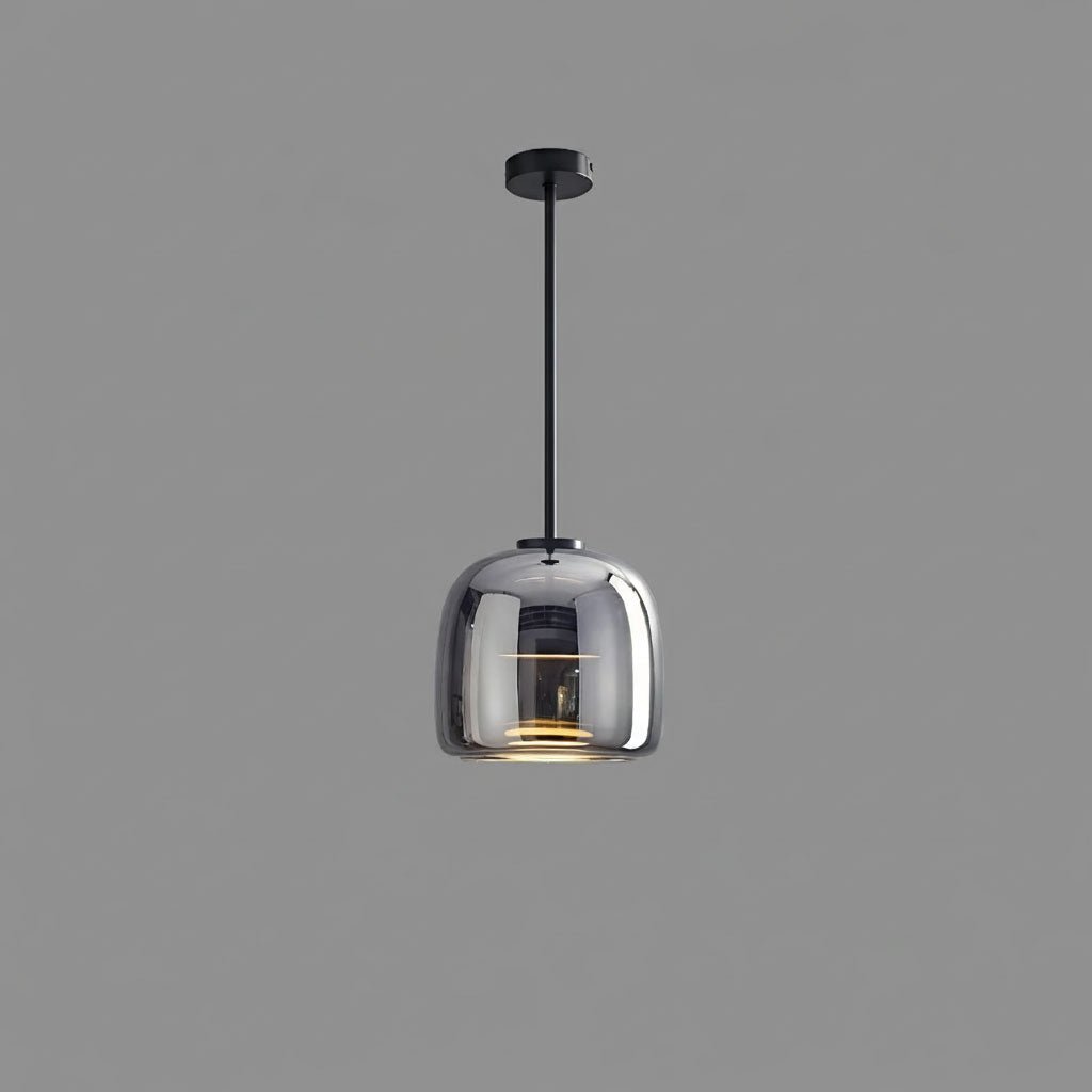 Metro Sphere Glass Pendant Lamp Hand-Blown Smoked Glass Modern Kitchen Island Lighting | Faylight