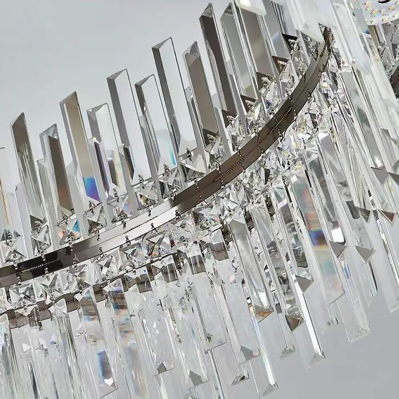 Modern Irregular Crystal Flush Mount Ceiling Light 14-20 Inch Chrome Living Room Chandelier | Faylight