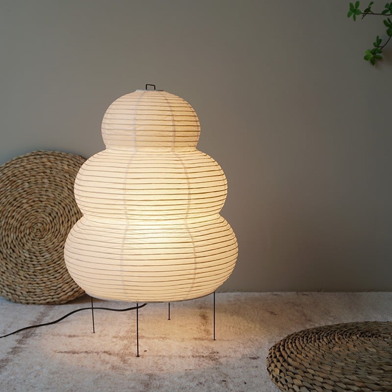 Akari Snowman Paper Table Lamp Metal E27 40cm 58cm Bedroom Living Room Wabi-Sabi Japandi Modern Minimalist | Faylight