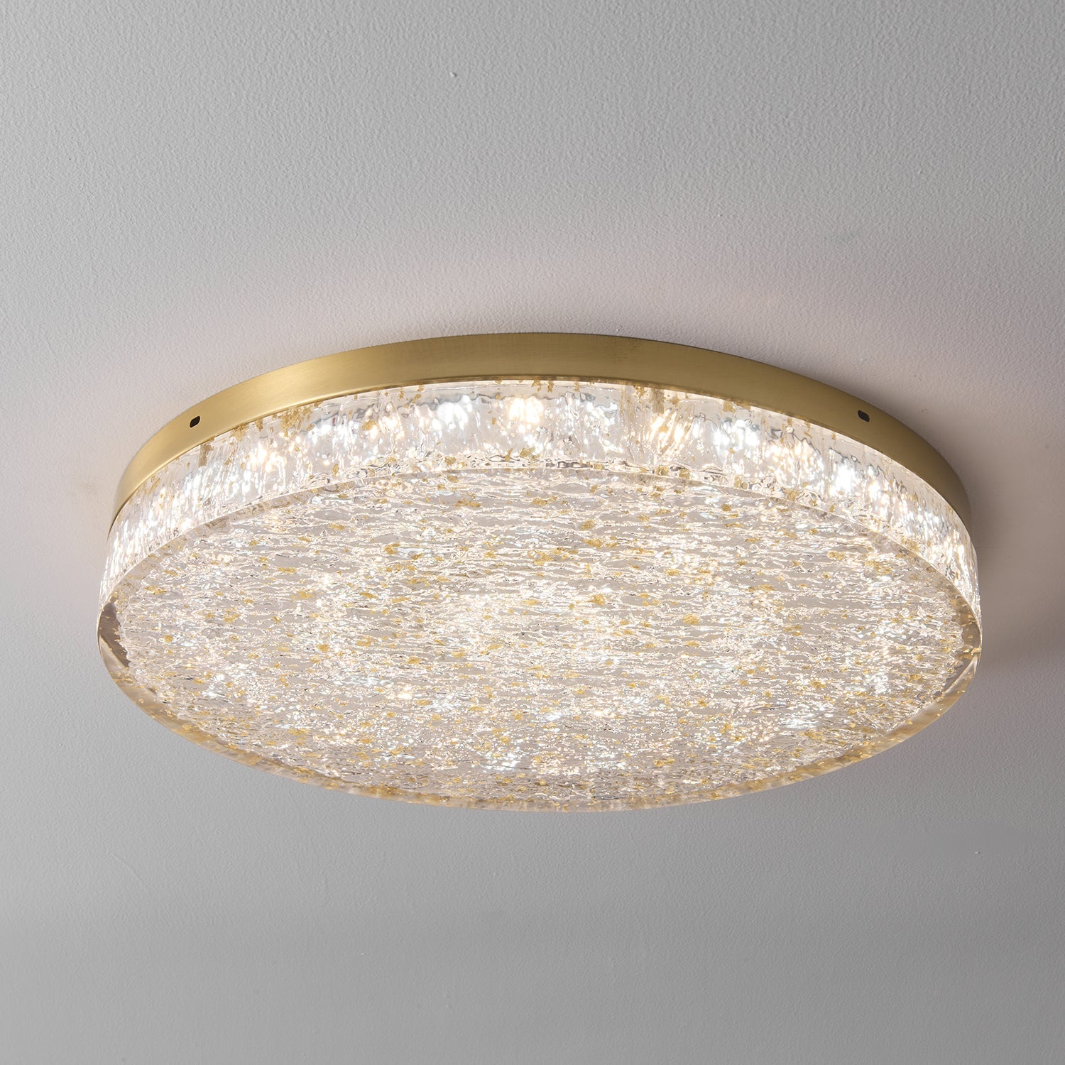 Crystal Core Ceiling Light Resin Brass Flush Mount LED Warm Diffused Living Room Bedroom Dining Room Modern Luxury Ceiling Lamp Layered Light Indoor | Faylight