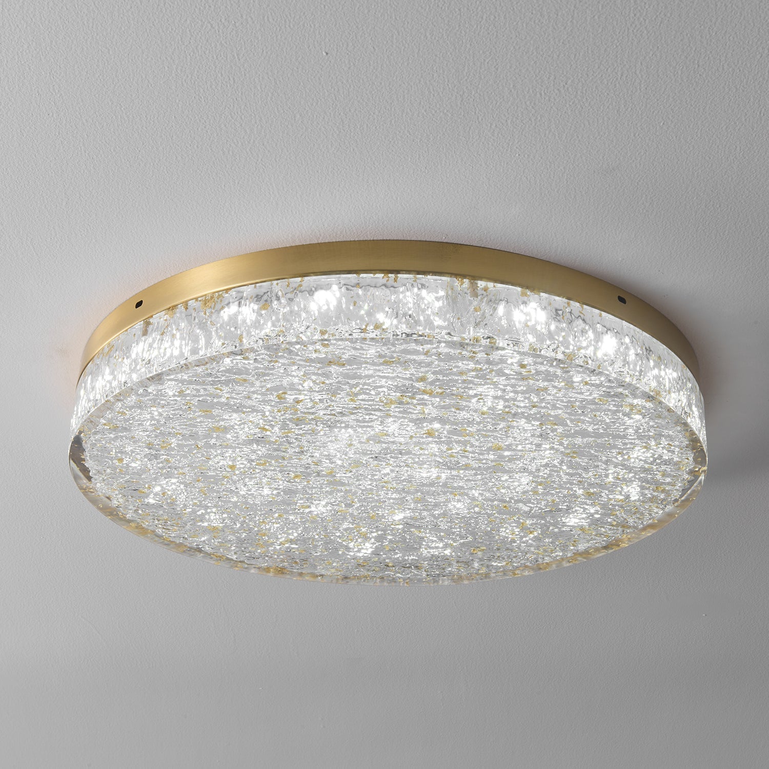 Crystal Core Ceiling Light Resin Brass Flush Mount LED Warm Diffused Living Room Bedroom Dining Room Modern Luxury Ceiling Lamp Layered Light Indoor | Faylight
