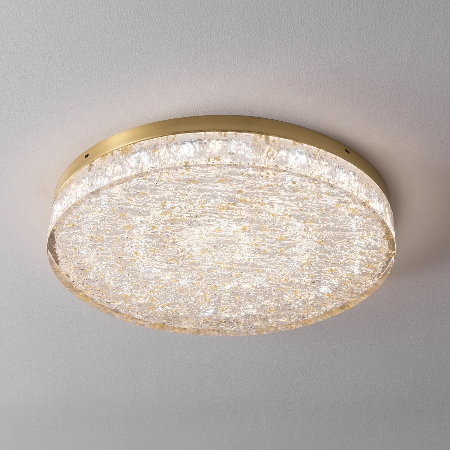 Crystal Core Ceiling Light Resin Brass Flush Mount LED Warm Diffused Living Room Bedroom Dining Room Modern Luxury Ceiling Lamp Layered Light Indoor | Faylight