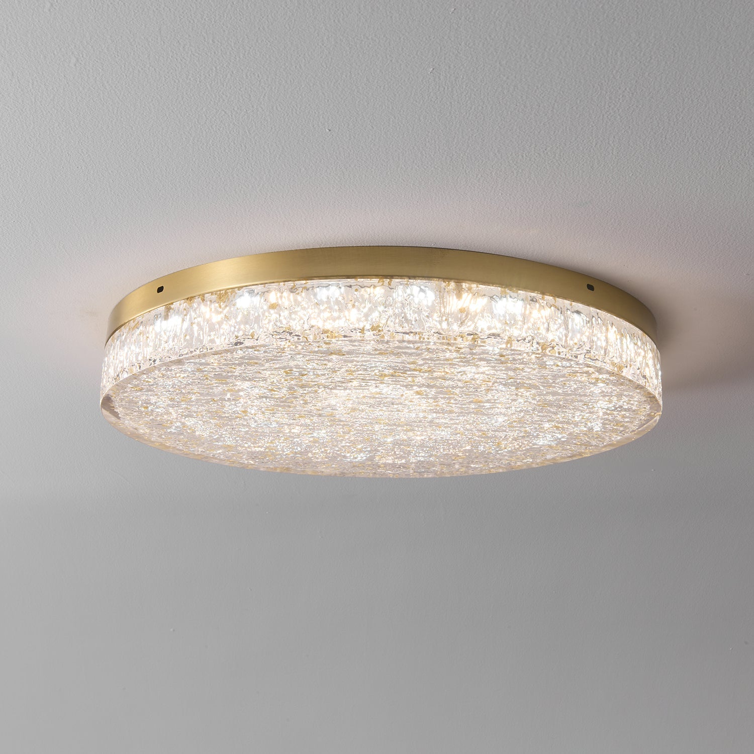 Crystal Core Ceiling Light Resin Brass Flush Mount LED Warm Diffused Living Room Bedroom Dining Room Modern Luxury Ceiling Lamp Layered Light Indoor | Faylight