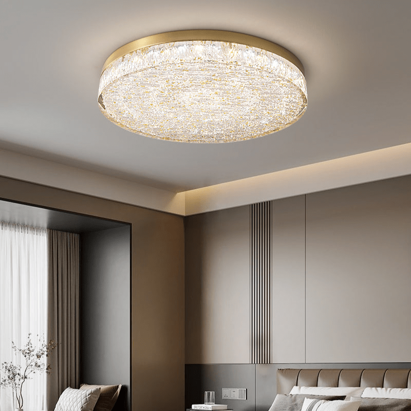 Crystal Core Ceiling Light Resin Brass Flush Mount LED Warm Diffused Living Room Bedroom Dining Room Modern Luxury Ceiling Lamp Layered Light Indoor | Faylight