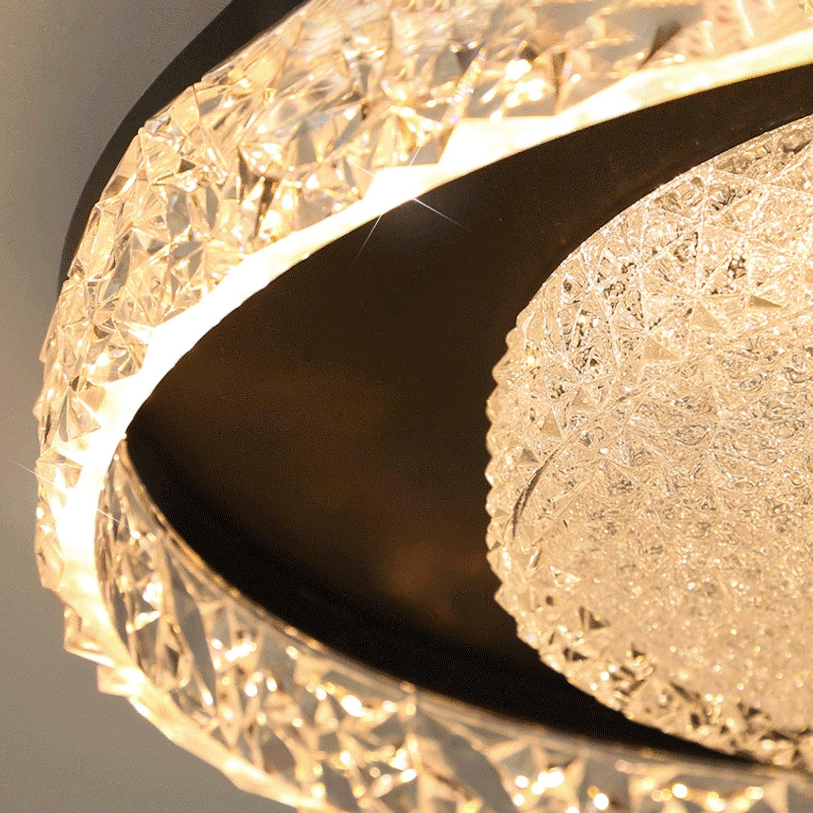 Crystal Embedded Ceiling Light 40W LED Flush Mount White Black Gold | Faylight