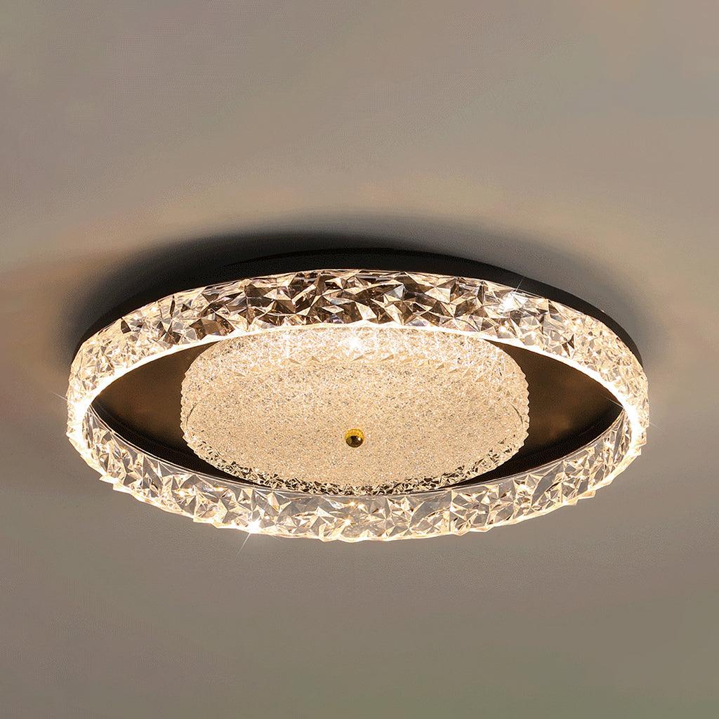 Crystal Embedded Ceiling Light 40W LED Flush Mount White Black Gold | Faylight