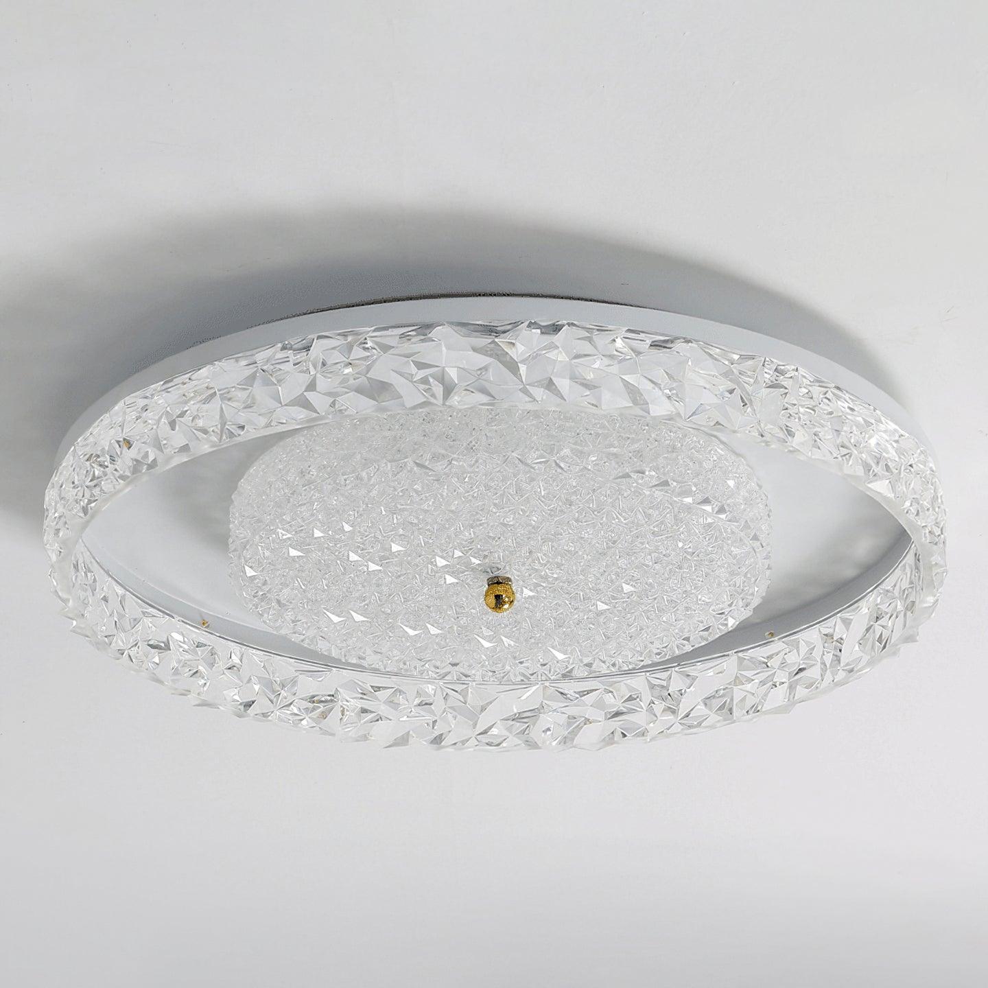 Crystal Embedded Ceiling Light 40W LED Flush Mount White Black Gold | Faylight