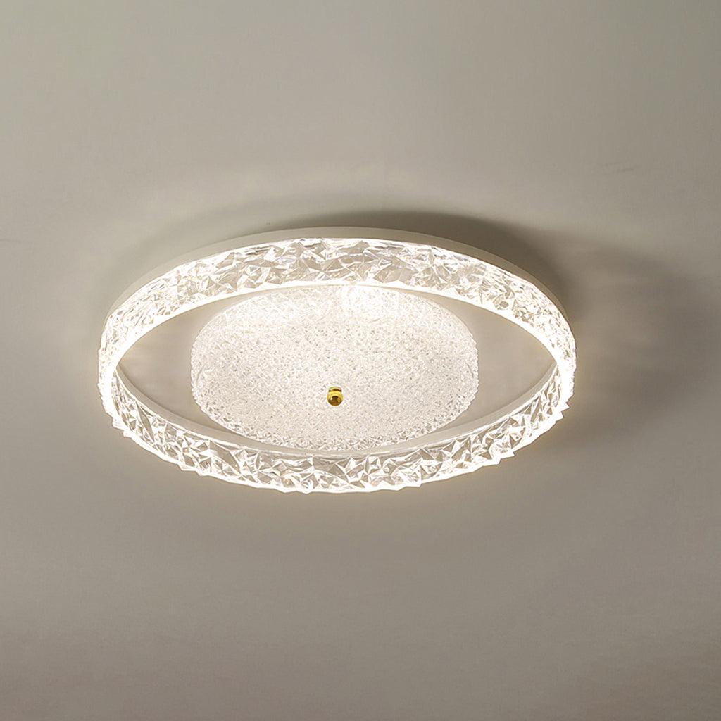 Crystal Embedded Ceiling Light 40W LED Flush Mount White Black Gold | Faylight