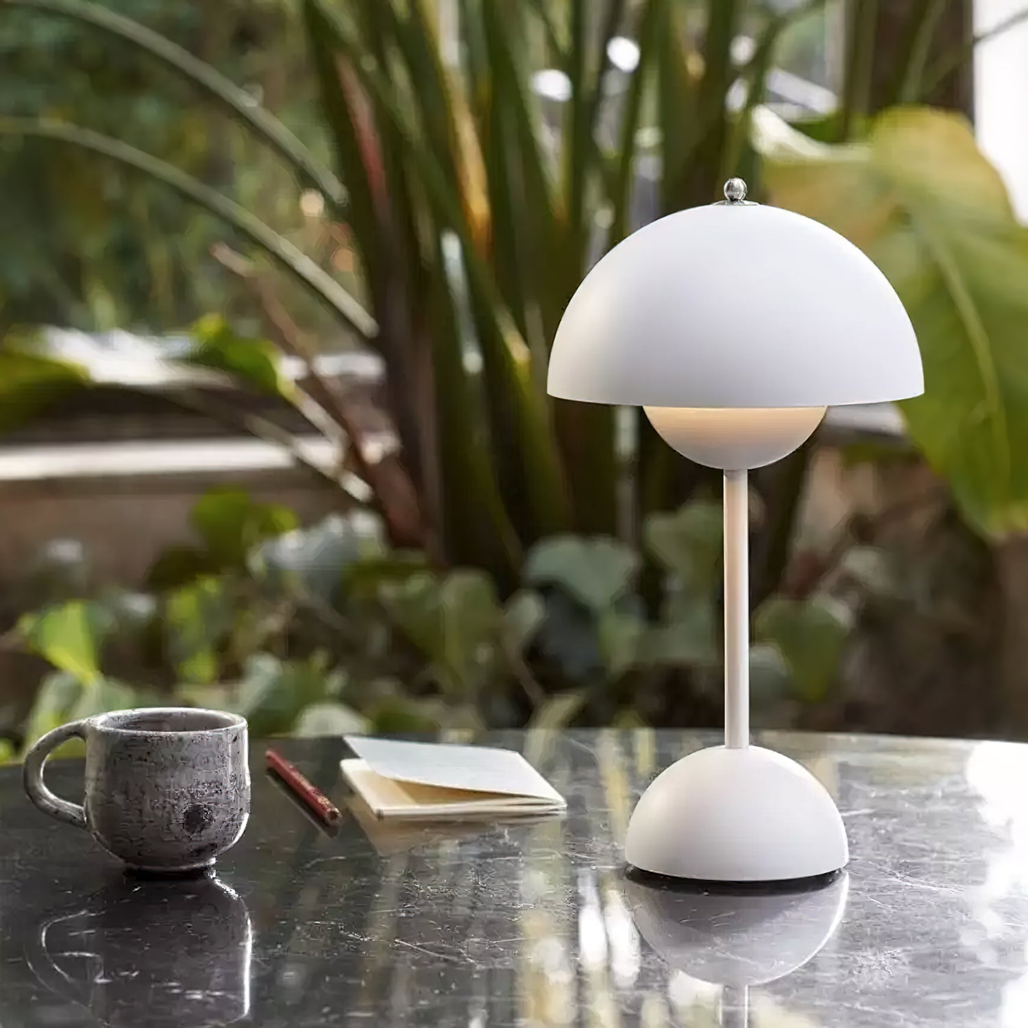 Flowerpot Portable Table Lamp Rechargeable LED Cordless Indoor Outdoor | Faylight