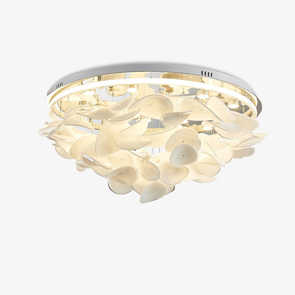 French Radici Petal Ceiling Light Aluminium Glass Flush Mount LED White Living Room Dining Room Bedroom Modern Contemporary Petal Shape Ceiling Lamp Remote Control Dimmable Indoor | Faylight