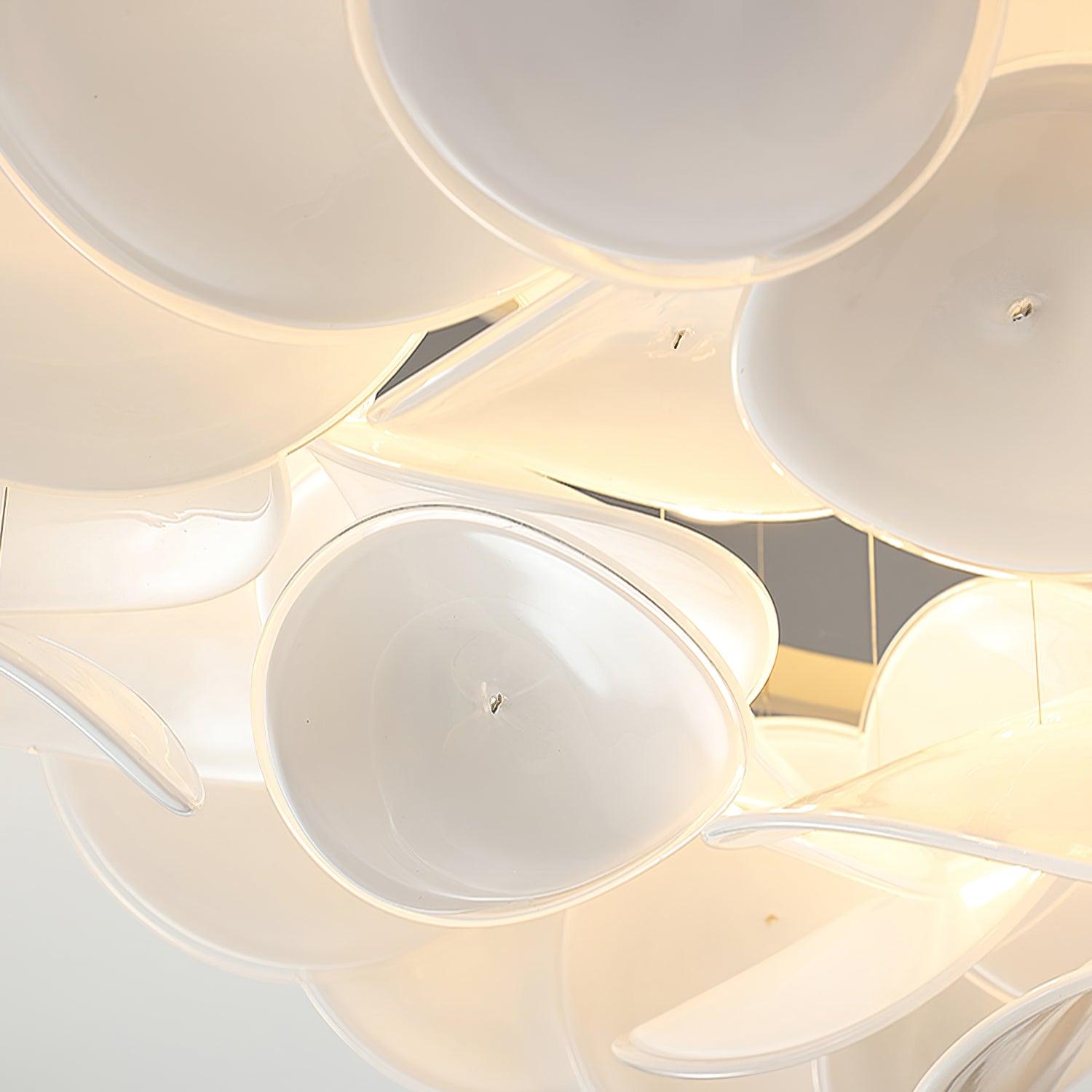 French Radici Petal Ceiling Light Aluminium Glass Flush Mount LED White Living Room Dining Room Bedroom Modern Contemporary Petal Shape Ceiling Lamp Remote Control Dimmable Indoor | Faylight