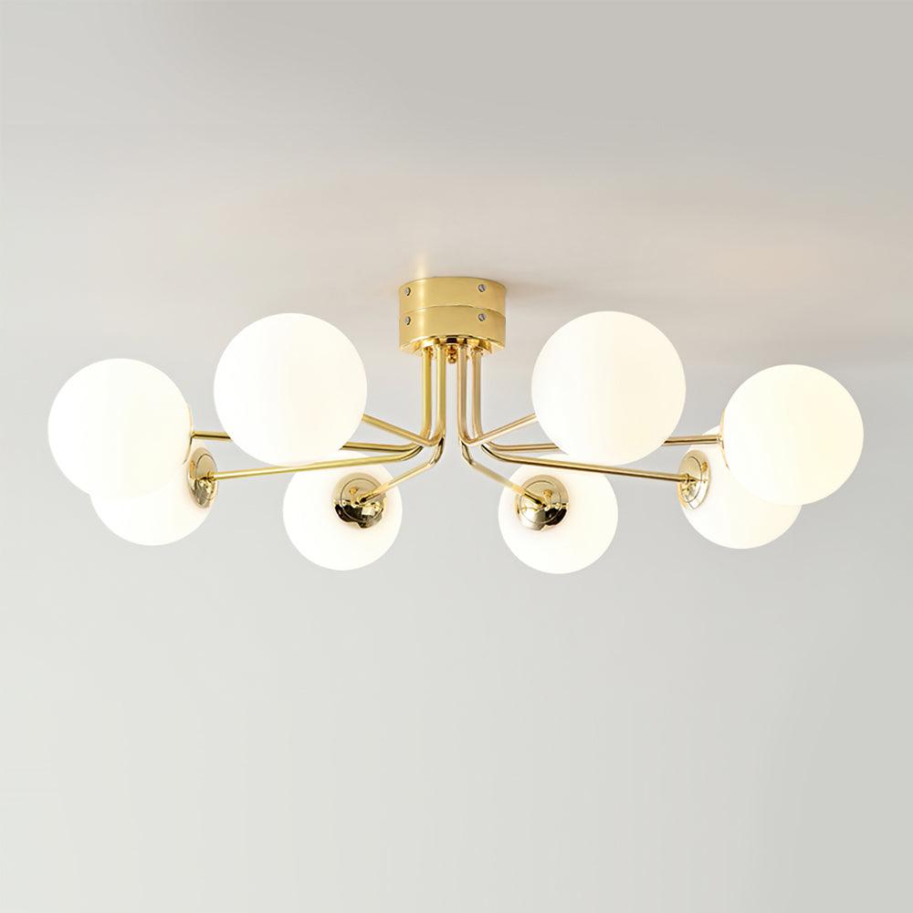 Lanta Ceiling Light Metal Glass Multi-Head Flush Mount Chrome Gold G9 LED Living Room Dining Room Bedroom Modern Luxury Curved Chandelier Statement Lamp Indoor | Faylight