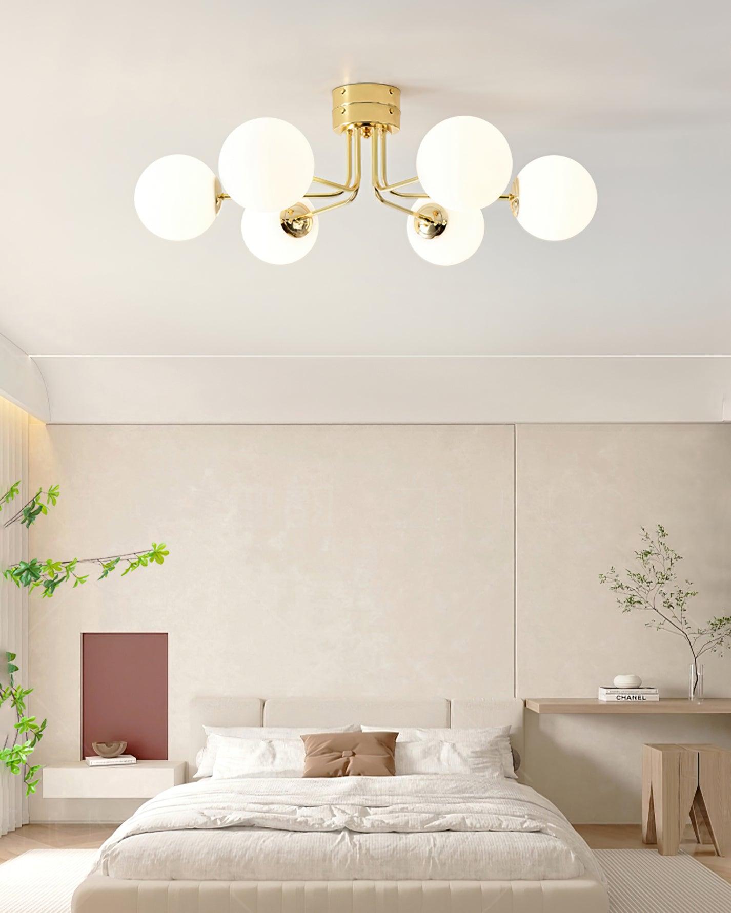 Lanta Ceiling Light Metal Glass Multi-Head Flush Mount Chrome Gold G9 LED Living Room Dining Room Bedroom Modern Luxury Curved Chandelier Statement Lamp Indoor | Faylight