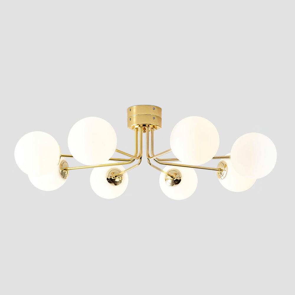 Lanta Ceiling Light Metal Glass Multi-Head Flush Mount Chrome Gold G9 LED Living Room Dining Room Bedroom Modern Luxury Curved Chandelier Statement Lamp Indoor | Faylight