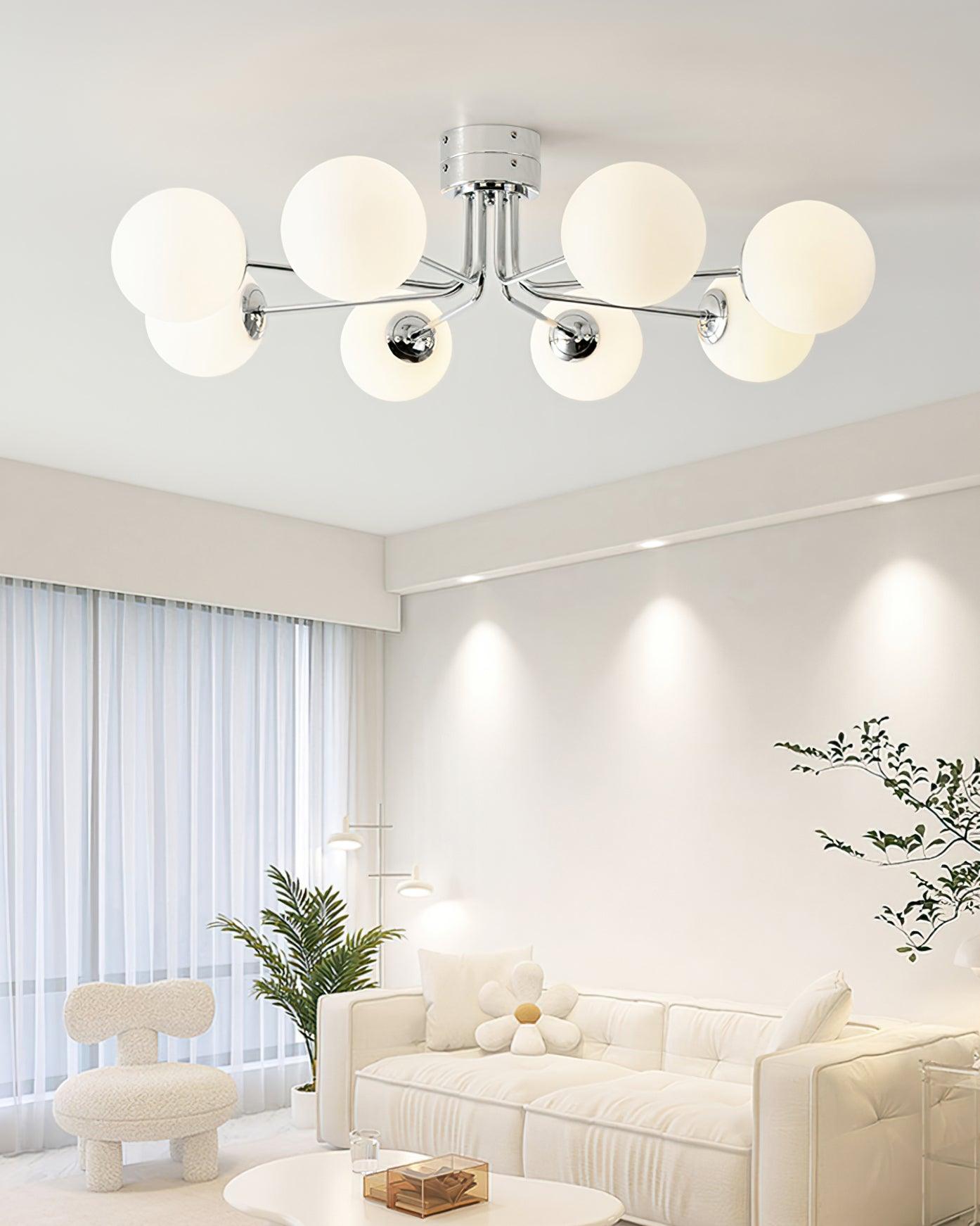 Lanta Ceiling Light Metal Glass Multi-Head Flush Mount Chrome Gold G9 LED Living Room Dining Room Bedroom Modern Luxury Curved Chandelier Statement Lamp Indoor | Faylight