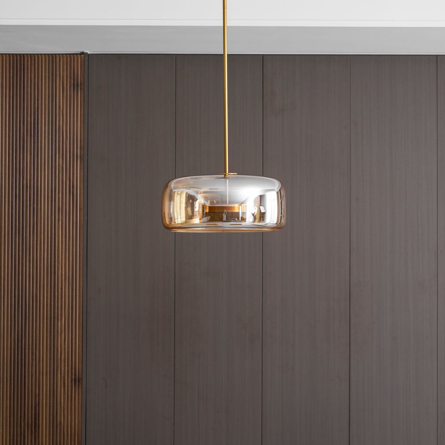 Metro Sphere Glass Pendant Lamp Hand-Blown Smoked Glass Modern Kitchen Island Lighting | Faylight