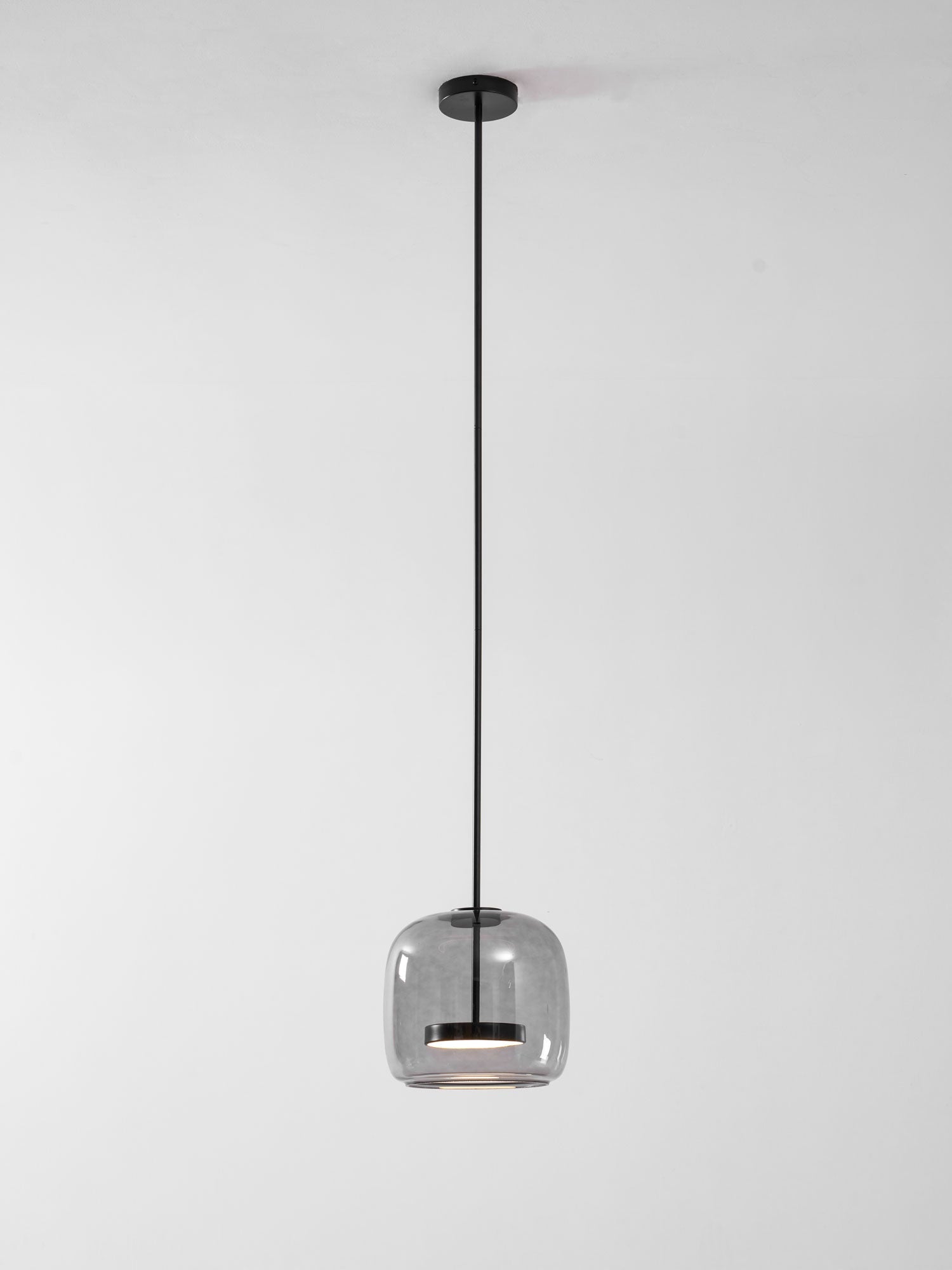 Metro Sphere Glass Pendant Lamp Hand-Blown Smoked Glass Modern Kitchen Island Lighting | Faylight