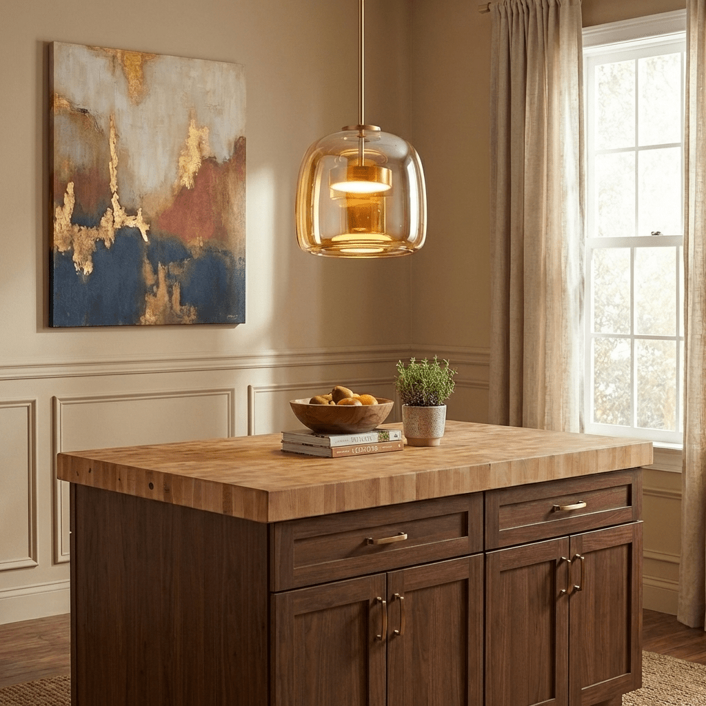 Metro Sphere Glass Pendant Lamp Hand-Blown Smoked Glass Modern Kitchen Island Lighting | Faylight