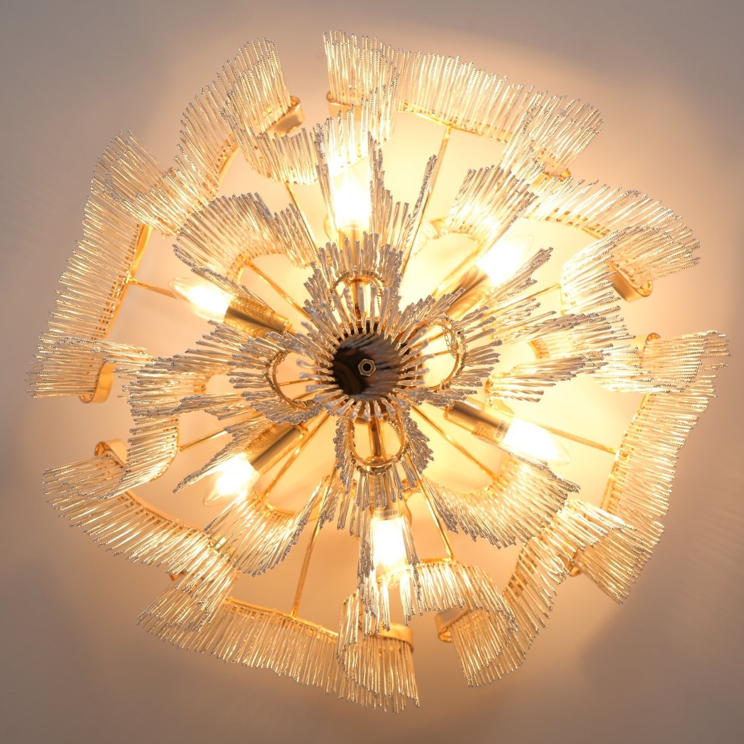 Art Deco Tassel Ceiling Light Champagne Gold Silver Chain Semi-Flush Mount Living Room Dining Room Bedroom Luxury Chandelier E14 LED Edison Low Ceiling Statement Lamp Indoor | Faylight