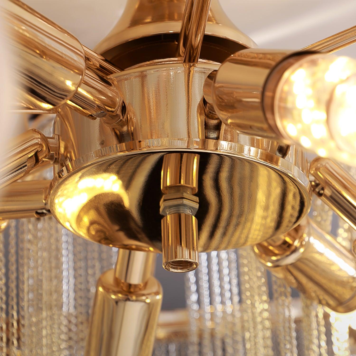 Art Deco Tassel Ceiling Light Champagne Gold Silver Chain Semi-Flush Mount Living Room Dining Room Bedroom Luxury Chandelier E14 LED Edison Low Ceiling Statement Lamp Indoor | Faylight