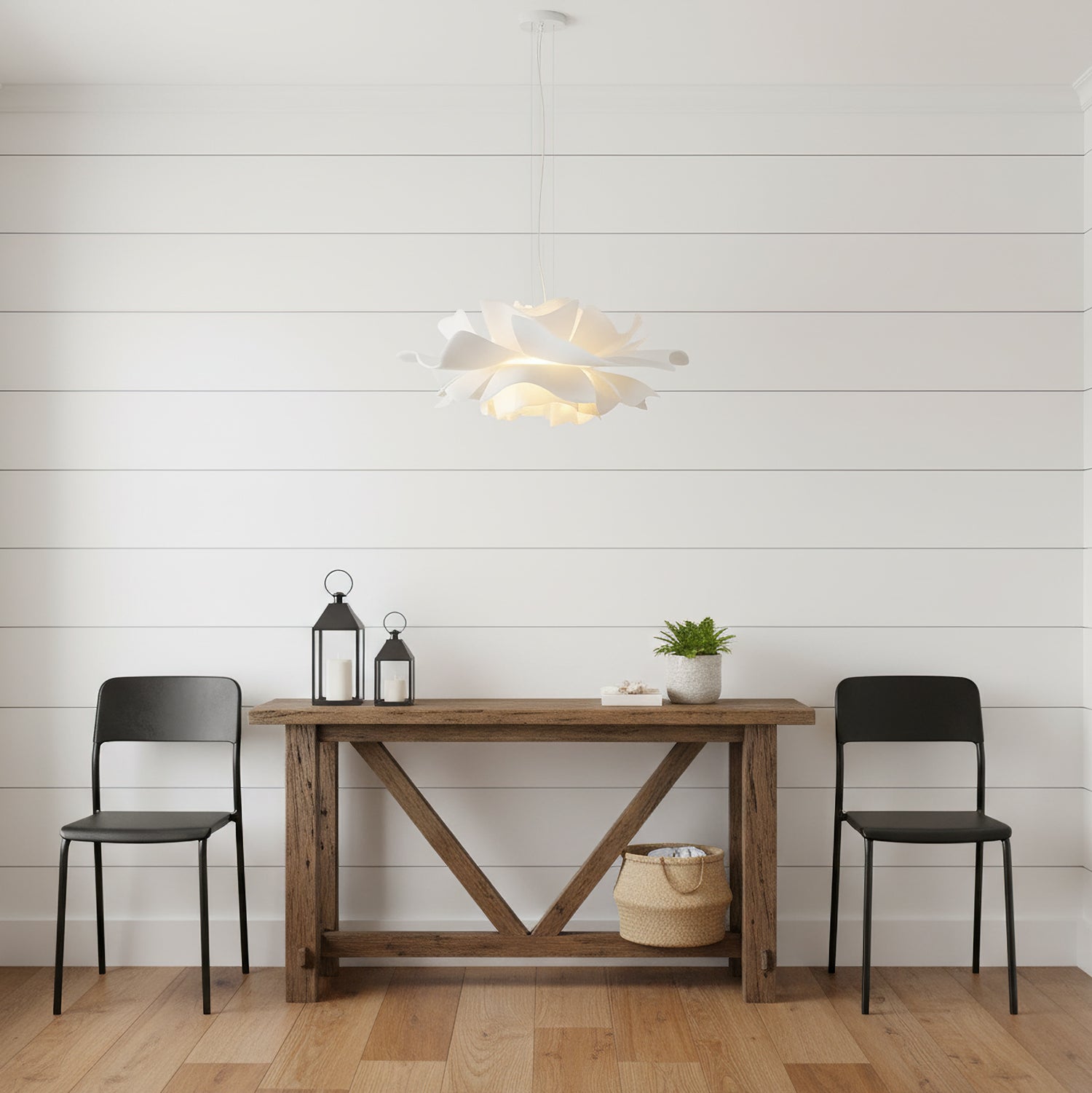White Lotus Pendant Light Modern Acrylic Sculptural Nordic Dining Room Living Room | Faylight