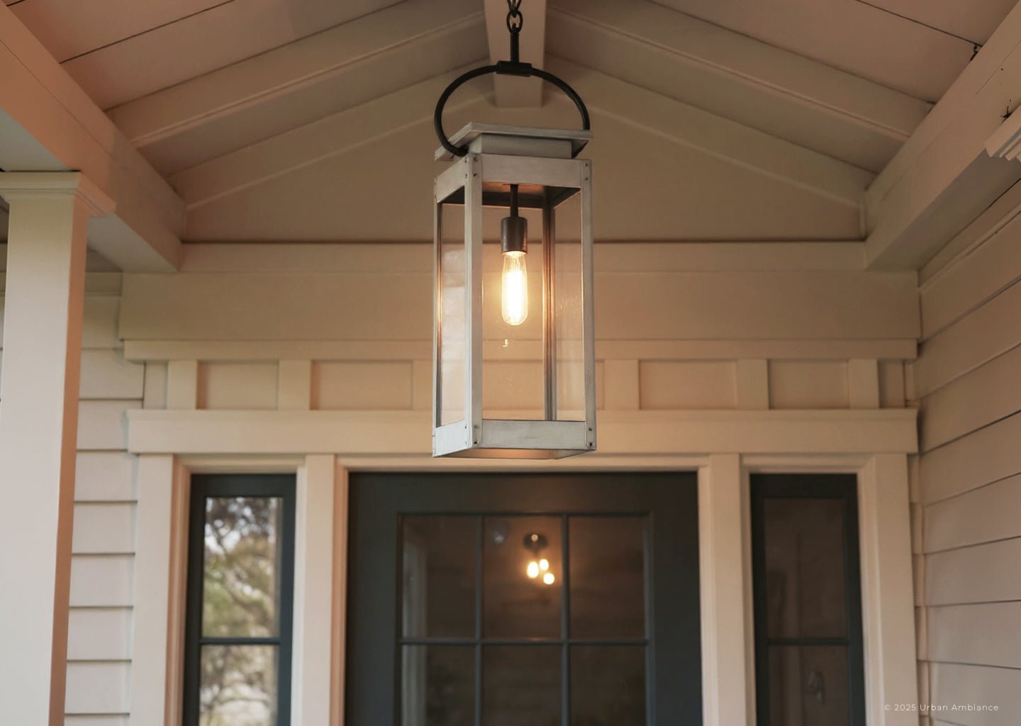 Modern Farmhouse Outdoor Pendant 27-3/8"H Stainless Steel Nautical Lantern Damp Location | Faylight