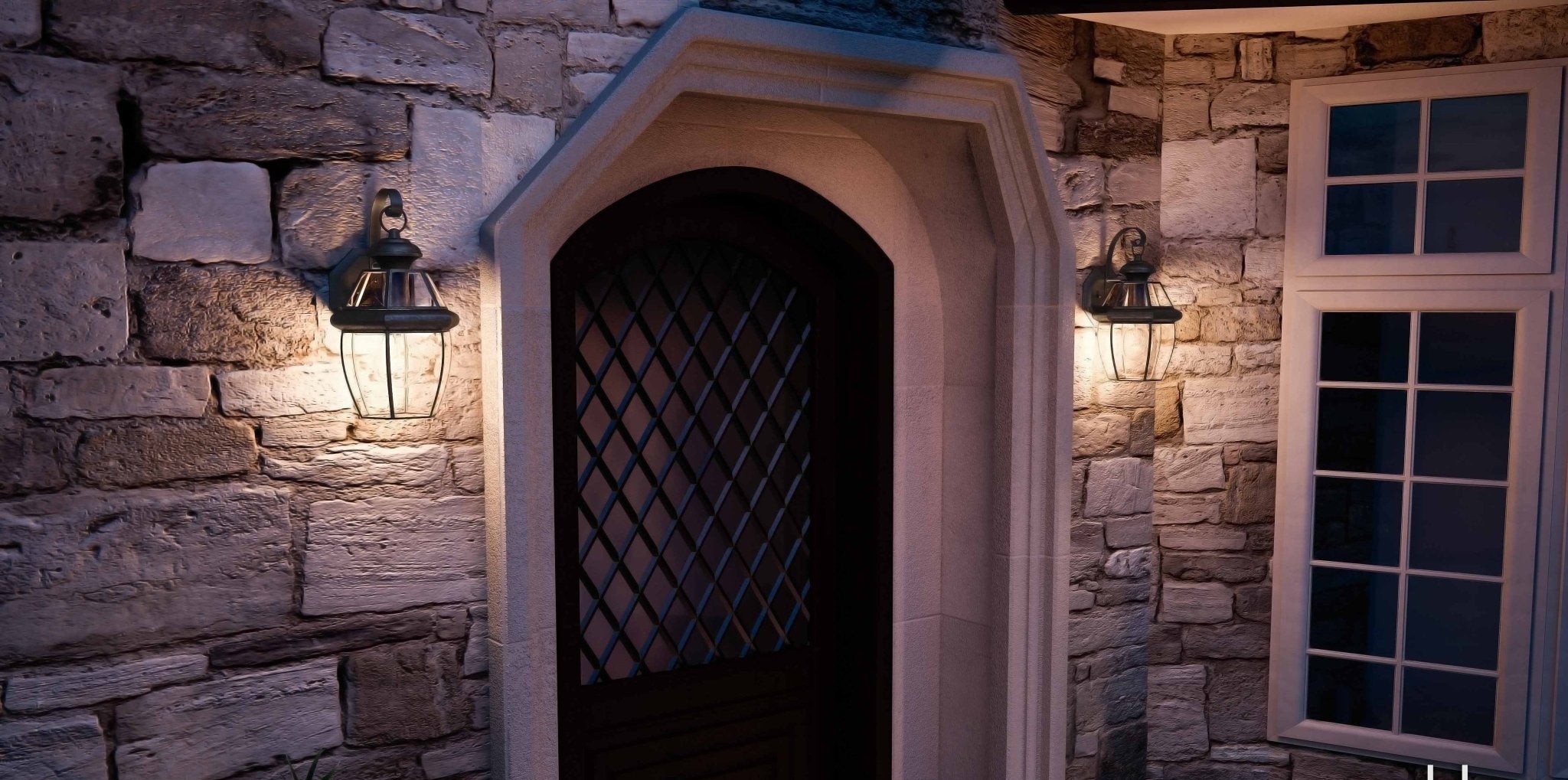 Colonial Outdoor Wall Sconce 14"H Black Silk Brass Beveled Glass | Faylight