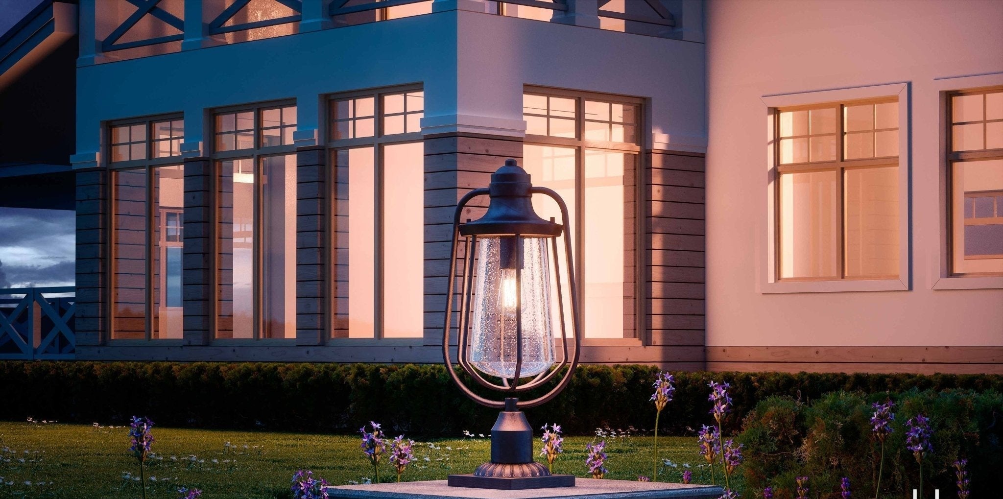 Vintage Outdoor Post Light 23" Estate Bronze Lantern | Faylight