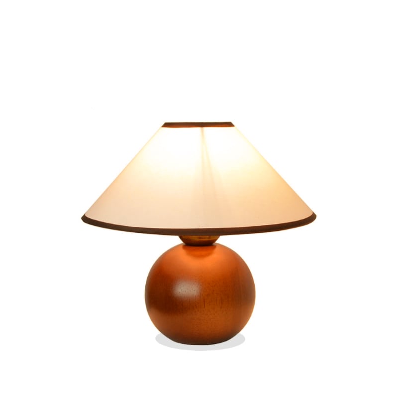 Uriel Ambient Table Lamp Solid Wood Linen E14 25cm Bedroom Living Room Bedside Japandi Scandinavian Minimalist | Faylight
