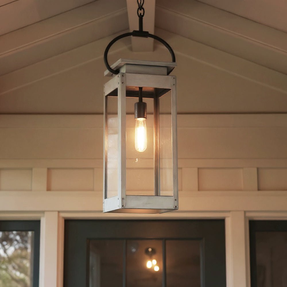 Modern Farmhouse Outdoor Pendant 27-3/8"H Stainless Steel Nautical Lantern Damp Location | Faylight