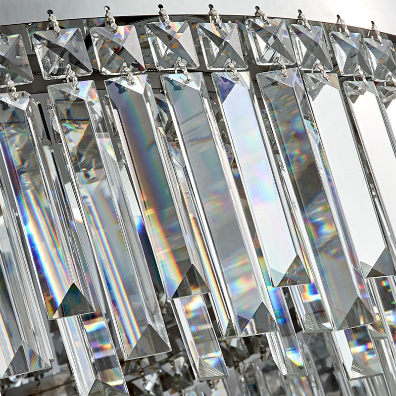Modern Irregular Crystal Flush Mount Ceiling Light 14-20 Inch Chrome Living Room Chandelier | Faylight