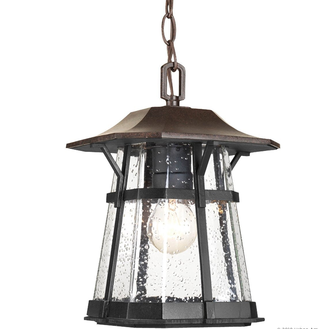 Rustic Outdoor Pendant Light 12.375"H Coffee Bronze | Faylight
