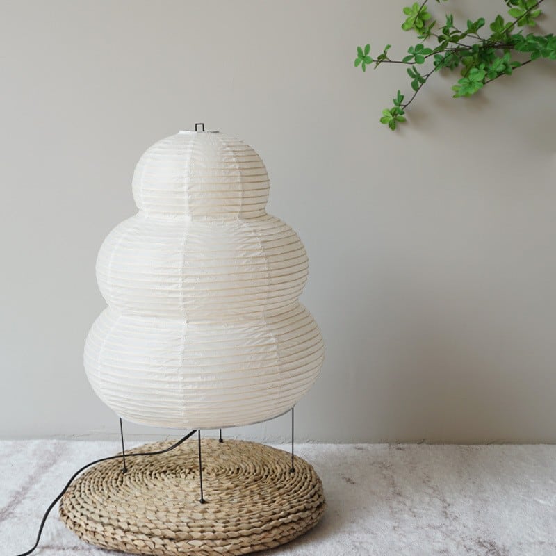 Akari Snowman Paper Table Lamp Metal E27 40cm 58cm Bedroom Living Room Wabi-Sabi Japandi Modern Minimalist | Faylight
