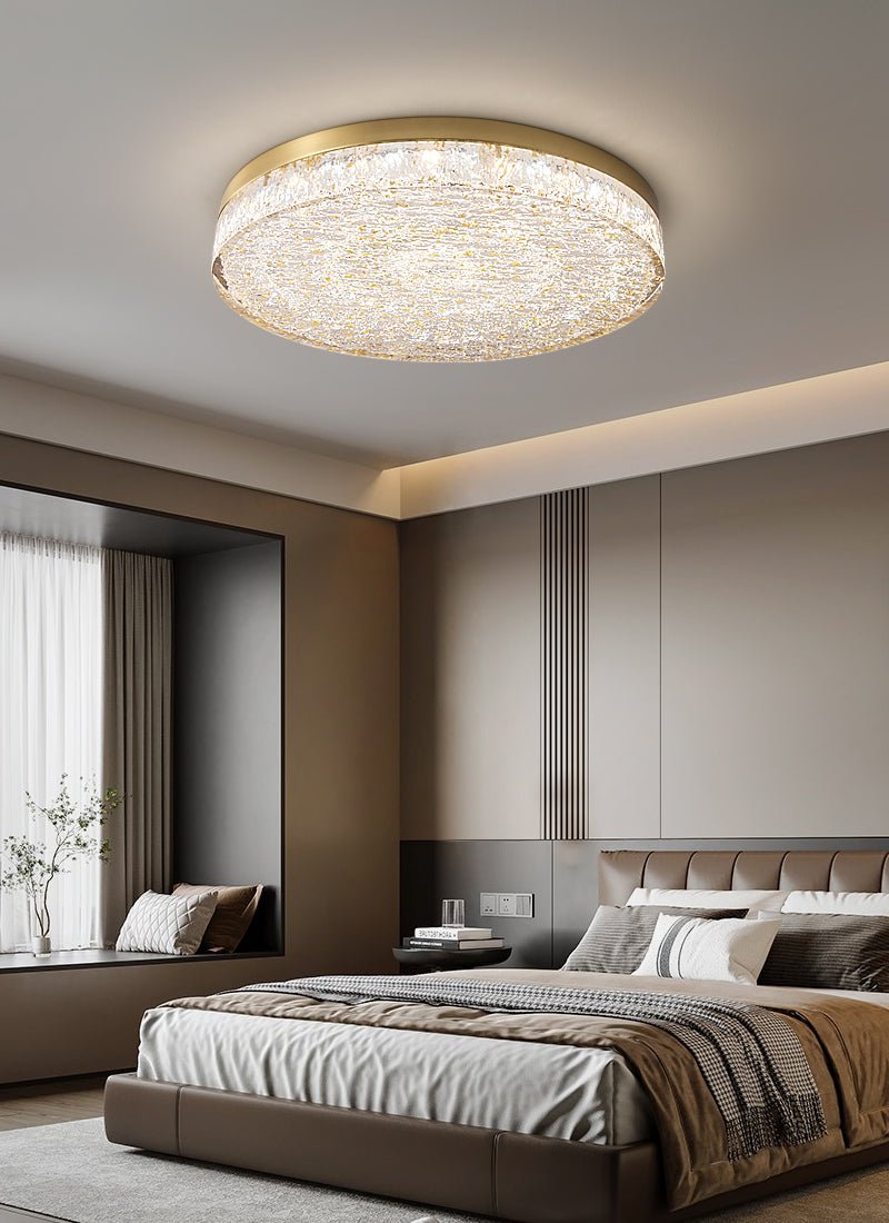 Crystal Core Ceiling Light Resin Brass Flush Mount LED Warm Diffused Living Room Bedroom Dining Room Modern Luxury Ceiling Lamp Layered Light Indoor | Faylight
