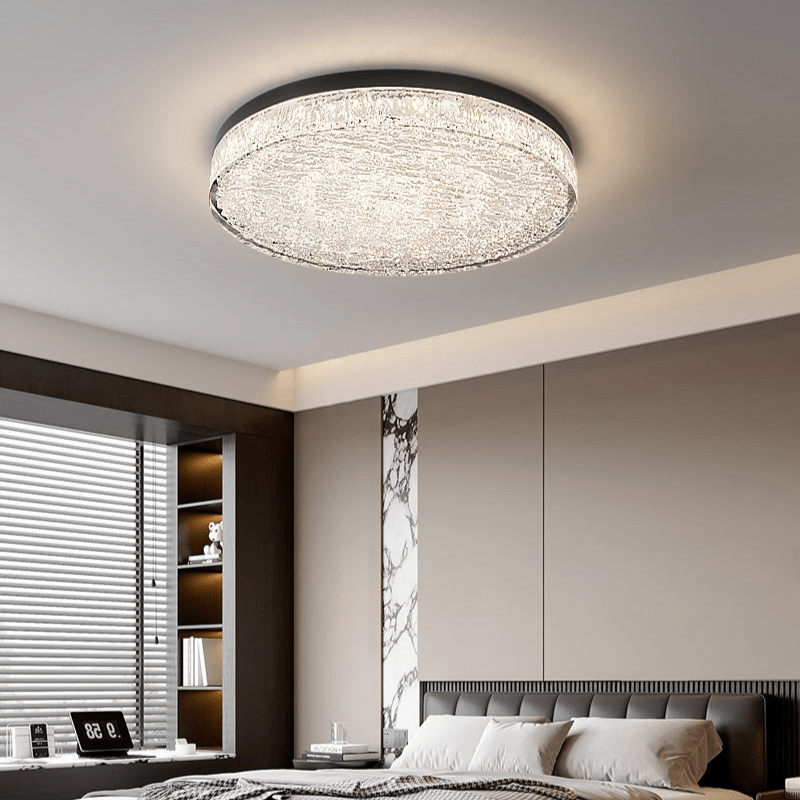 Crystal Core Ceiling Light Resin Brass Flush Mount LED Warm Diffused Living Room Bedroom Dining Room Modern Luxury Ceiling Lamp Layered Light Indoor | Faylight