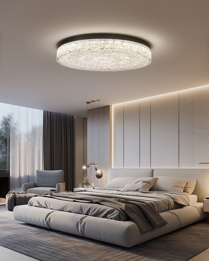 Crystal Core Ceiling Light Resin Brass Flush Mount LED Warm Diffused Living Room Bedroom Dining Room Modern Luxury Ceiling Lamp Layered Light Indoor | Faylight