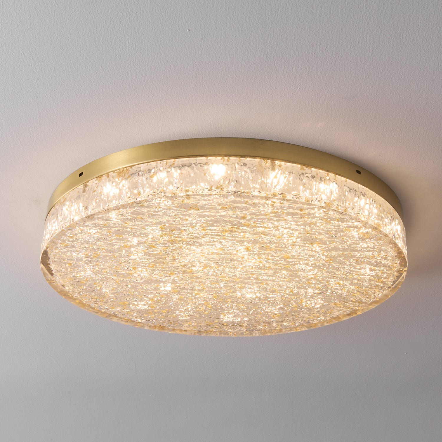 Crystal Core Ceiling Light Resin Brass Flush Mount LED Warm Diffused Living Room Bedroom Dining Room Modern Luxury Ceiling Lamp Layered Light Indoor | Faylight