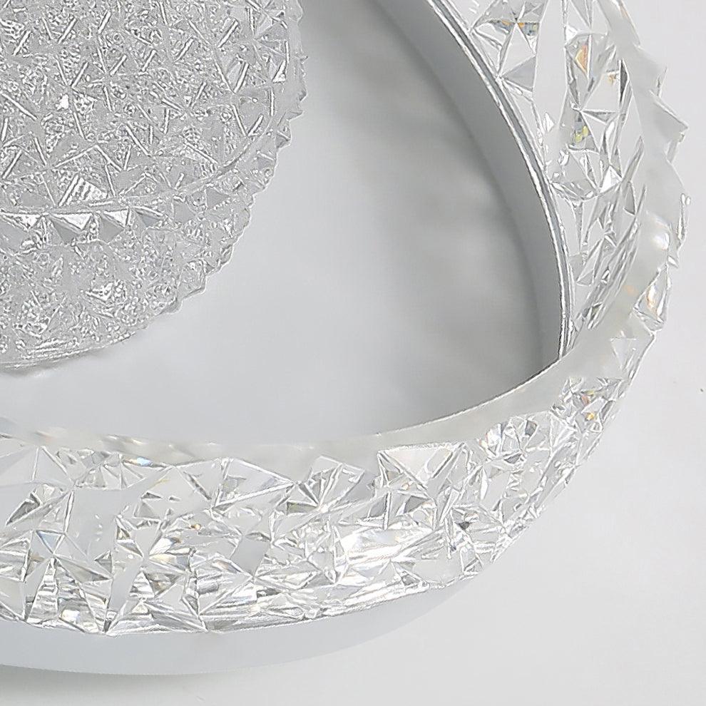 Crystal Embedded Ceiling Light 40W LED Flush Mount White Black Gold | Faylight