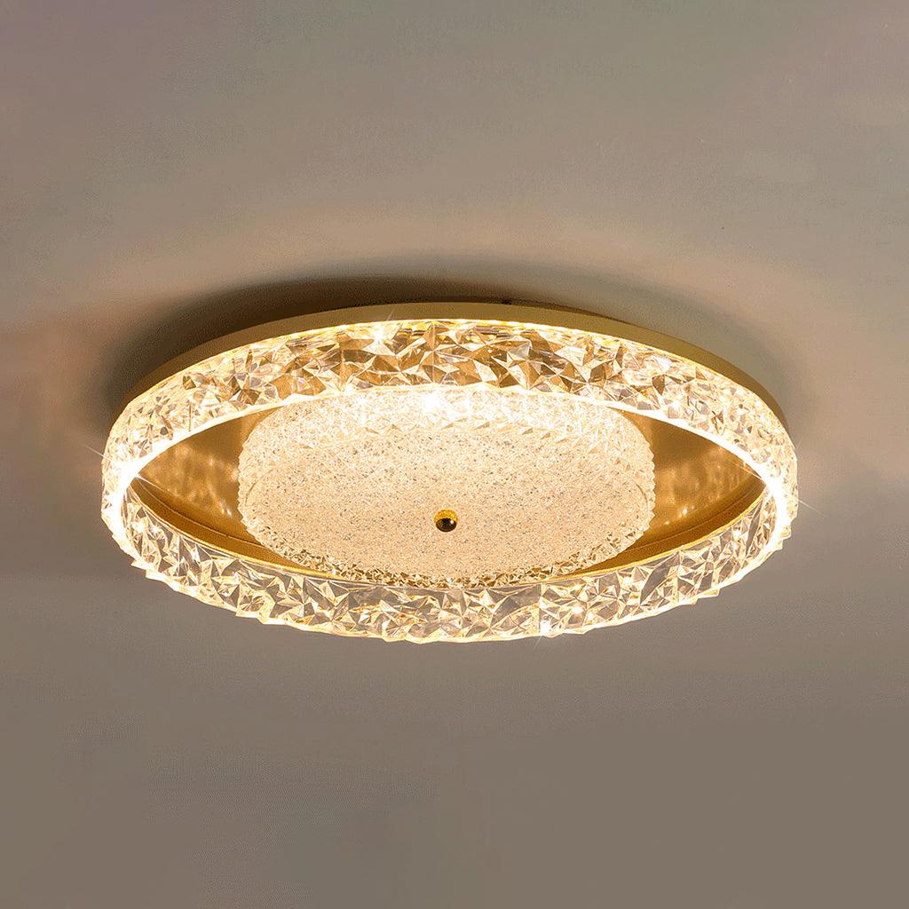 Crystal Embedded Ceiling Light 40W LED Flush Mount White Black Gold | Faylight