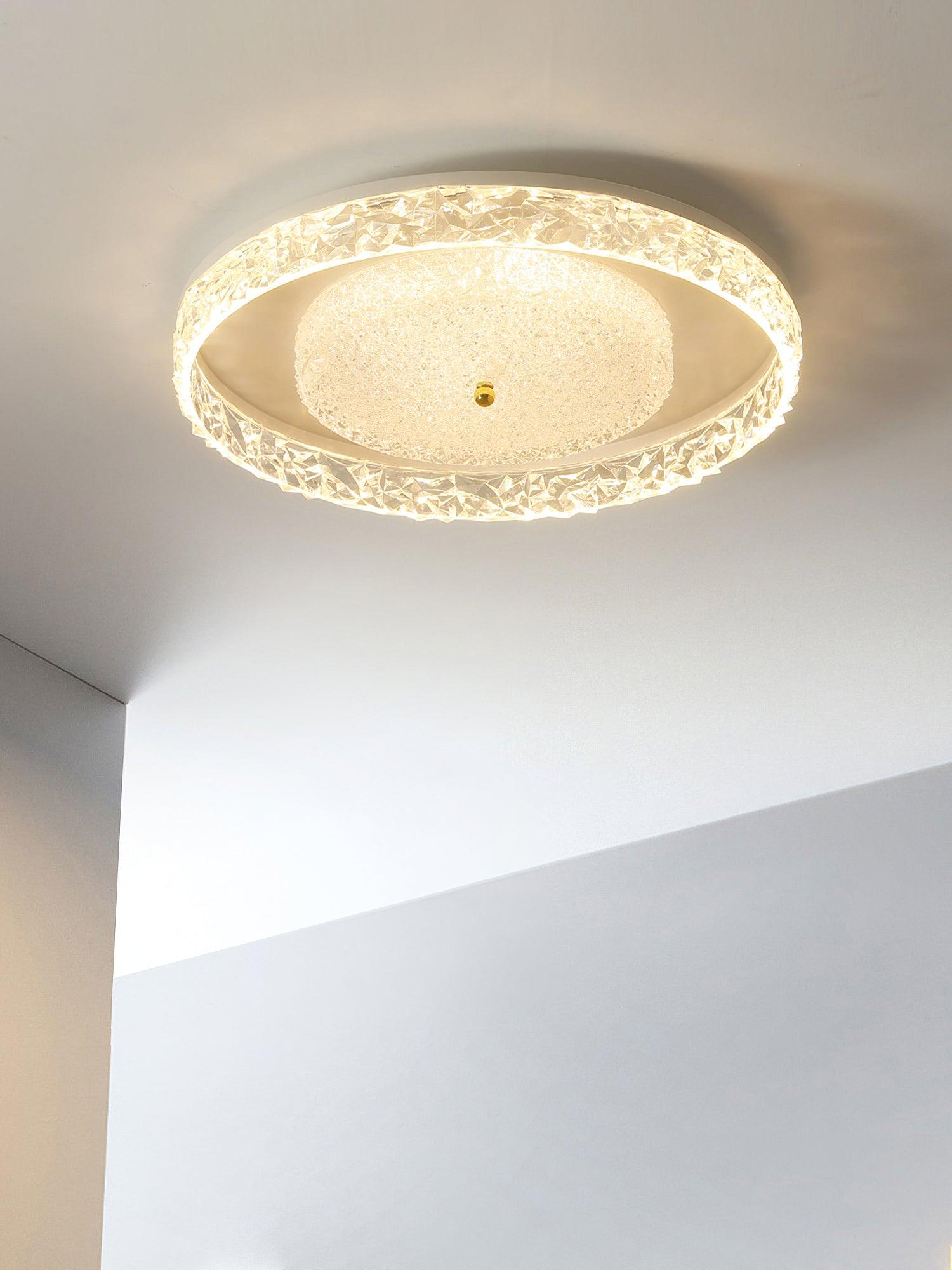 Crystal Embedded Ceiling Light 40W LED Flush Mount White Black Gold | Faylight