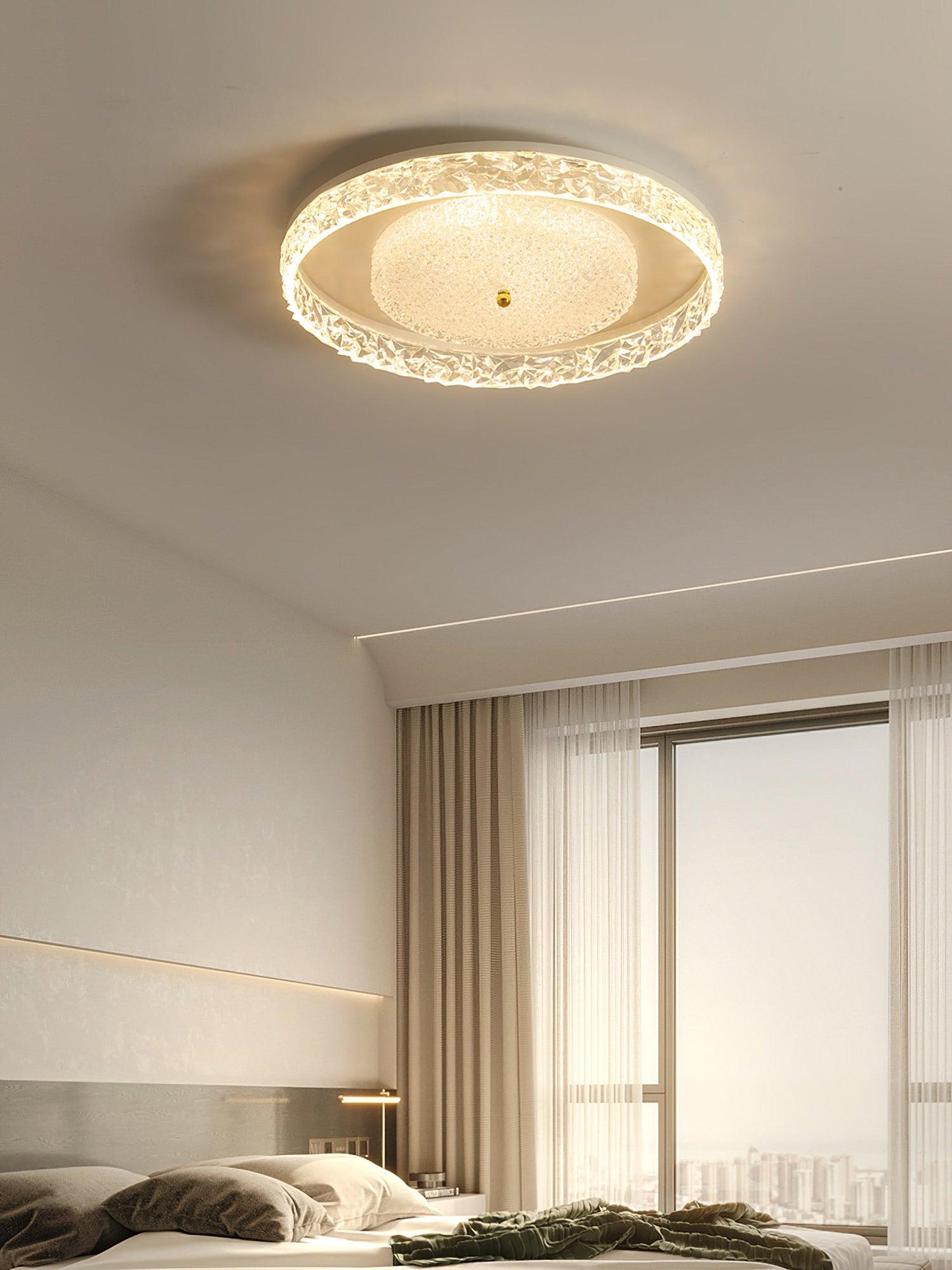 Crystal Embedded Ceiling Light 40W LED Flush Mount White Black Gold | Faylight