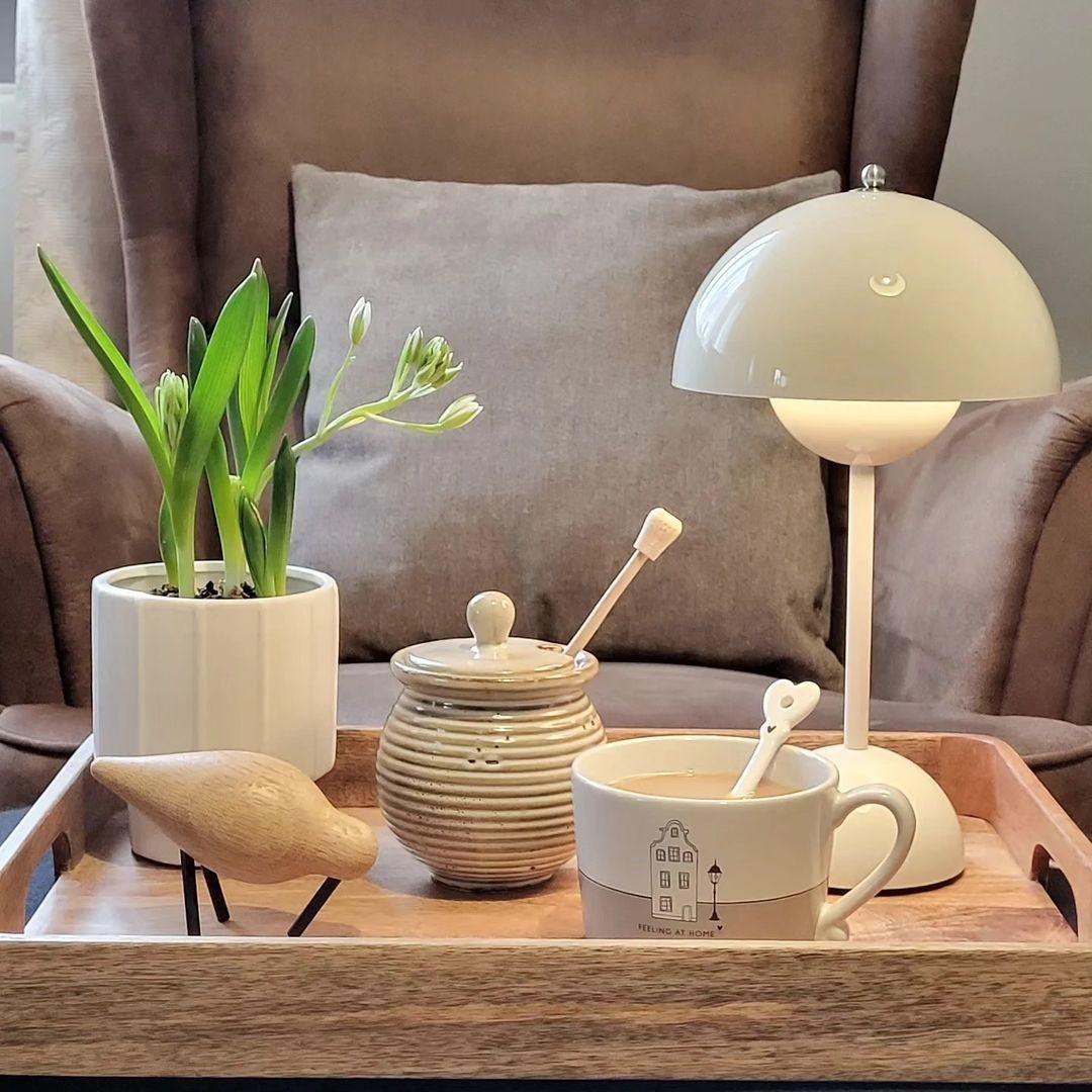 Flowerpot Portable Table Lamp Rechargeable LED Cordless Indoor Outdoor | Faylight