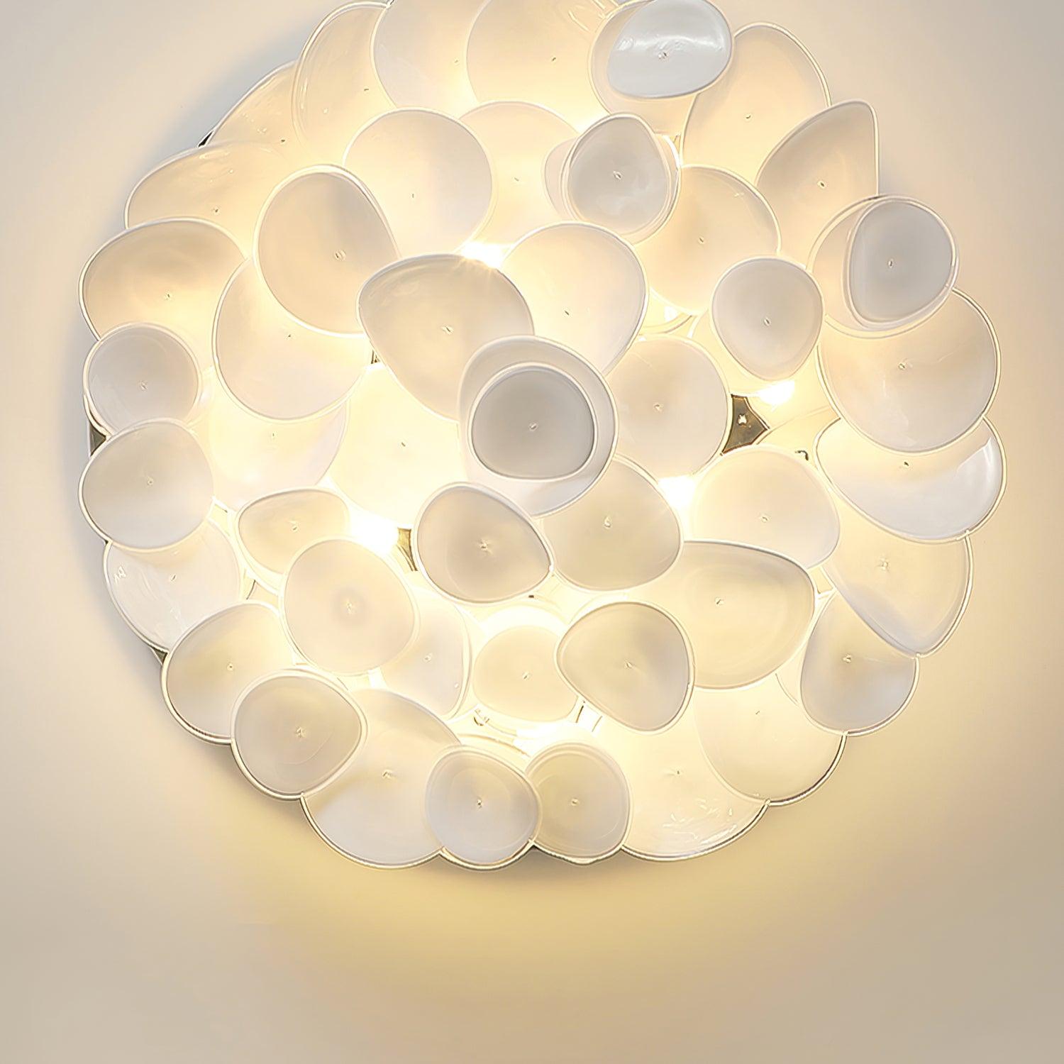 French Radici Petal Ceiling Light Aluminium Glass Flush Mount LED White Living Room Dining Room Bedroom Modern Contemporary Petal Shape Ceiling Lamp Remote Control Dimmable Indoor | Faylight
