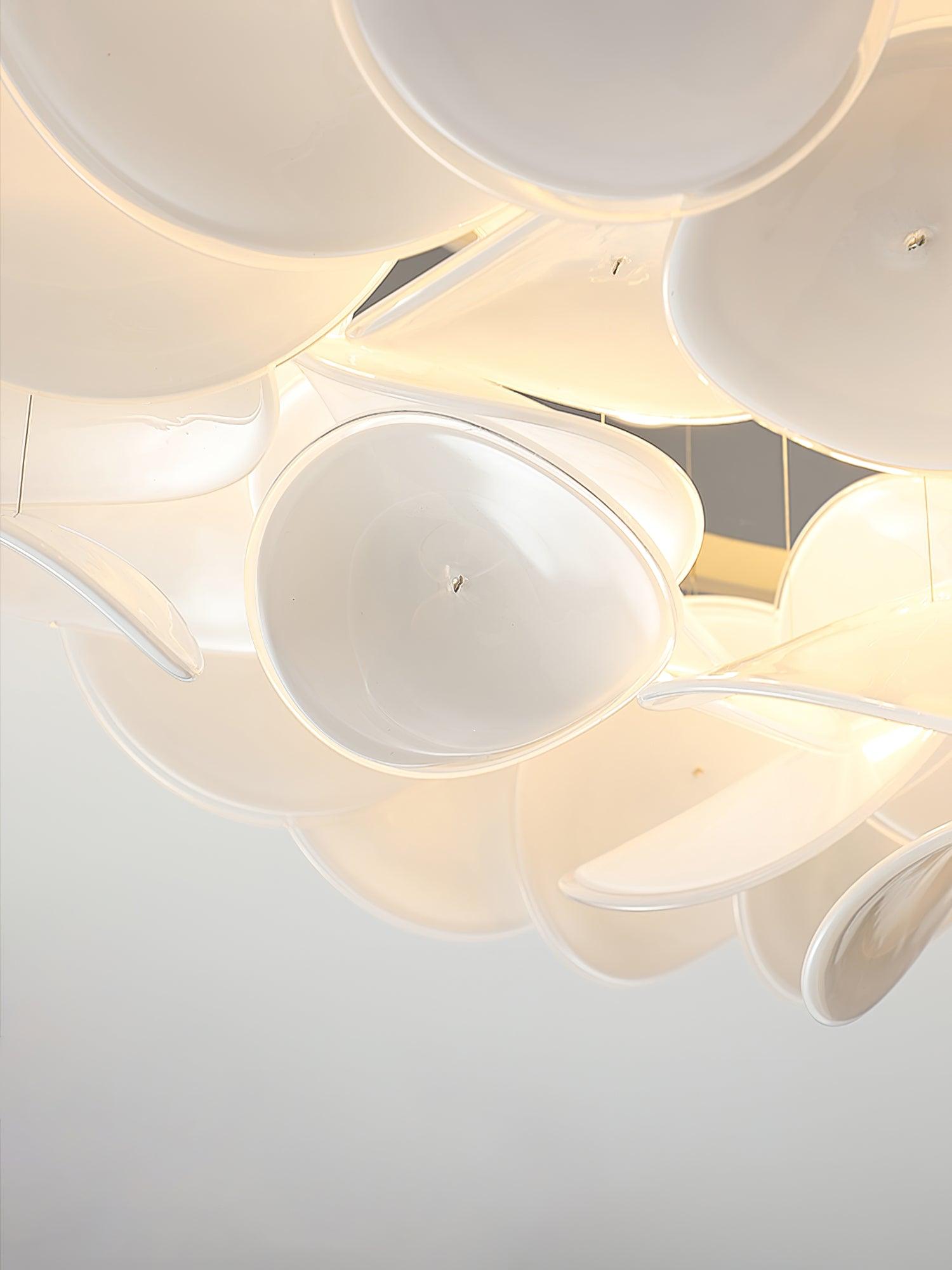 French Radici Petal Ceiling Light Aluminium Glass Flush Mount LED White Living Room Dining Room Bedroom Modern Contemporary Petal Shape Ceiling Lamp Remote Control Dimmable Indoor | Faylight