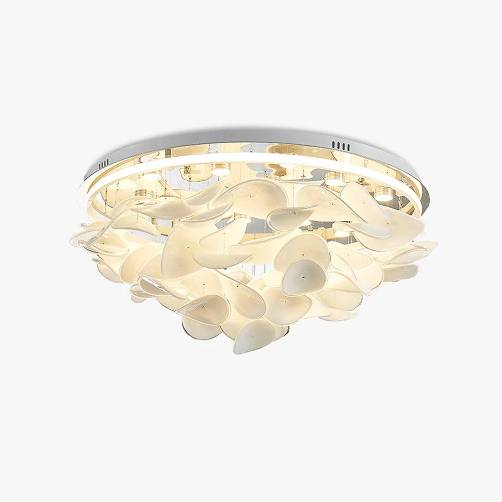 French Radici Petal Ceiling Light Aluminium Glass Flush Mount LED White Living Room Dining Room Bedroom Modern Contemporary Petal Shape Ceiling Lamp Remote Control Dimmable Indoor | Faylight