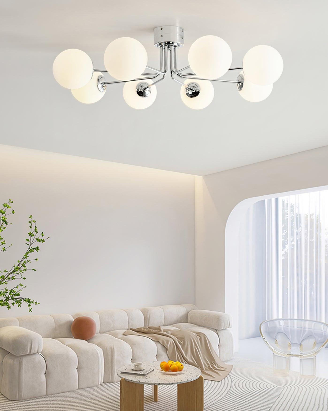 Lanta Ceiling Light Metal Glass Multi-Head Flush Mount Chrome Gold G9 LED Living Room Dining Room Bedroom Modern Luxury Curved Chandelier Statement Lamp Indoor | Faylight