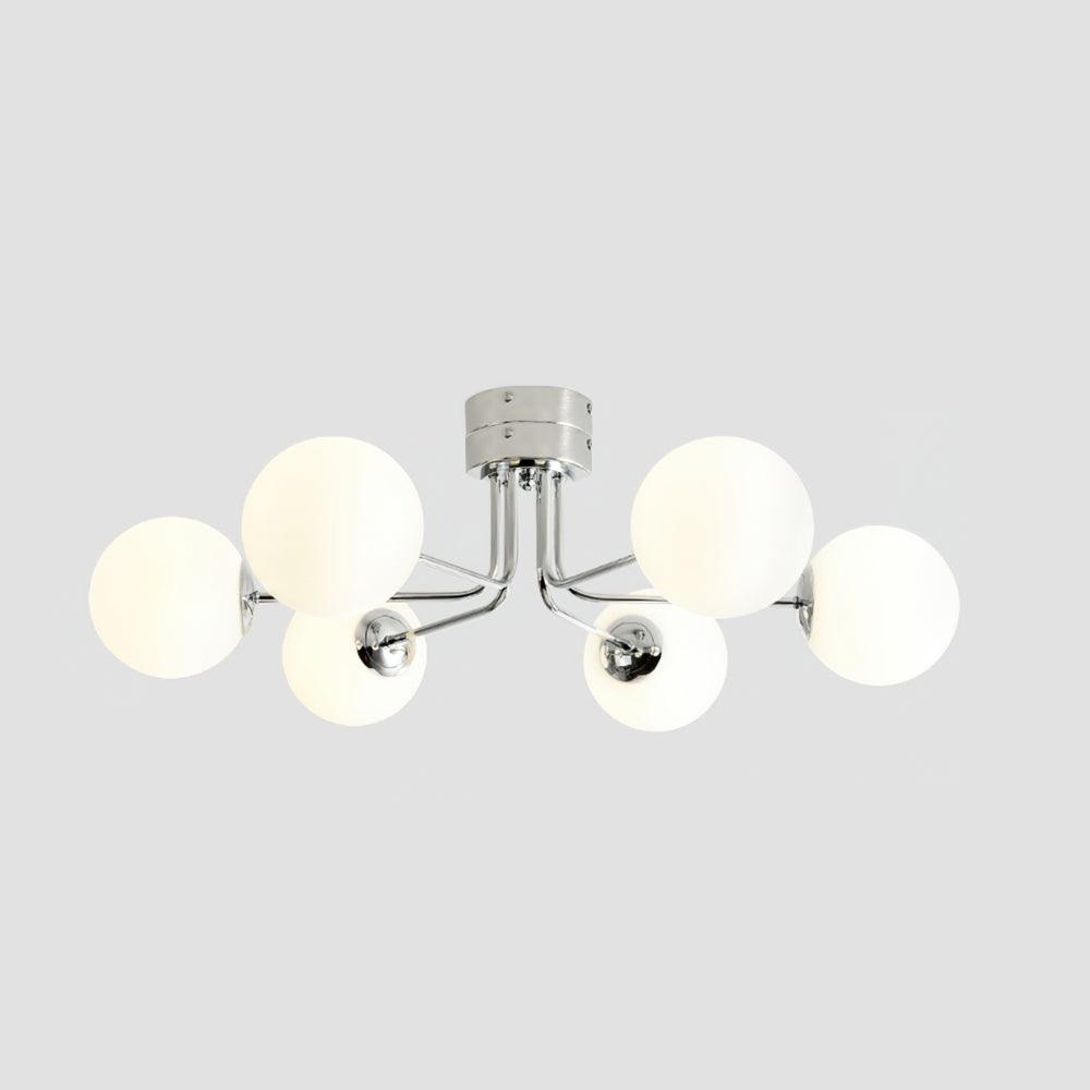 Lanta Ceiling Light Metal Glass Multi-Head Flush Mount Chrome Gold G9 LED Living Room Dining Room Bedroom Modern Luxury Curved Chandelier Statement Lamp Indoor | Faylight