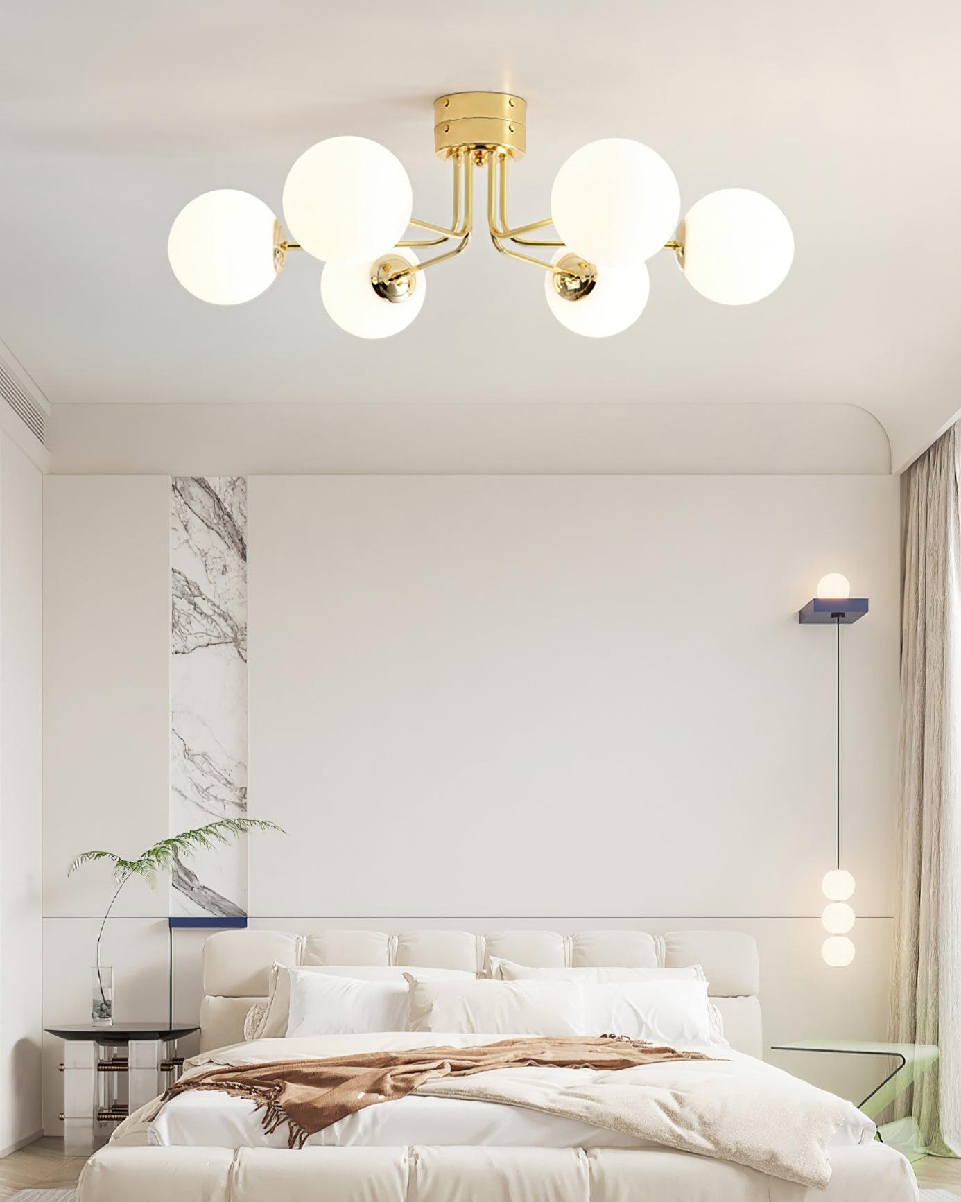 Lanta Ceiling Light Metal Glass Multi-Head Flush Mount Chrome Gold G9 LED Living Room Dining Room Bedroom Modern Luxury Curved Chandelier Statement Lamp Indoor | Faylight